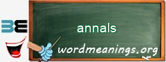 WordMeaning blackboard for annals